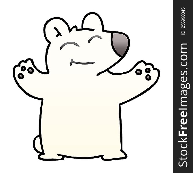Quirky Gradient Shaded Cartoon Polar Bear