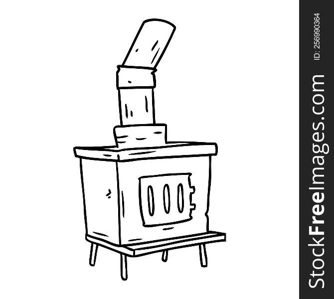 Line Drawing Doodle Of A House Furnace