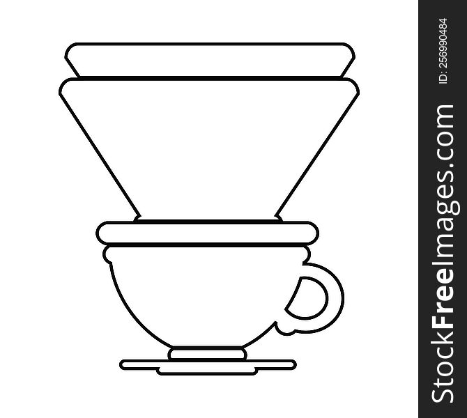 vector icon illustration of a filter coffee cup. vector icon illustration of a filter coffee cup
