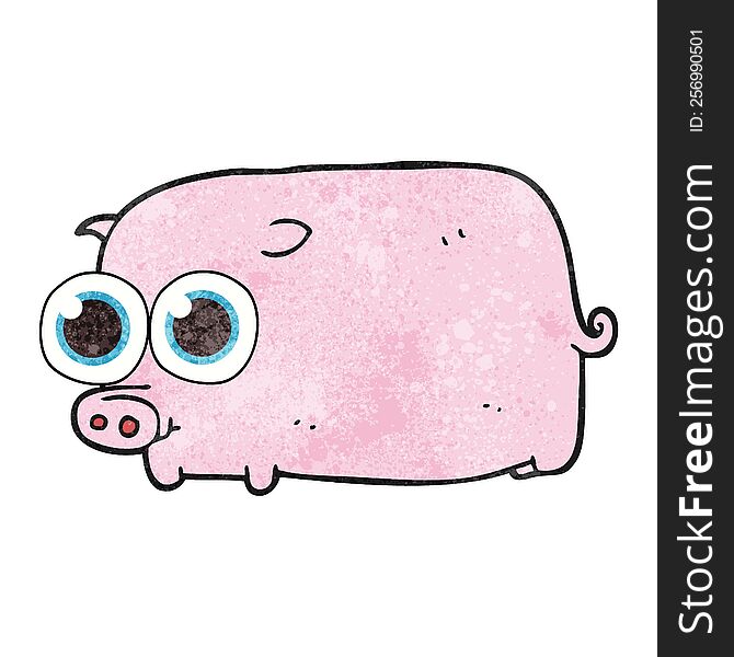 textured cartoon piglet with big pretty eyes