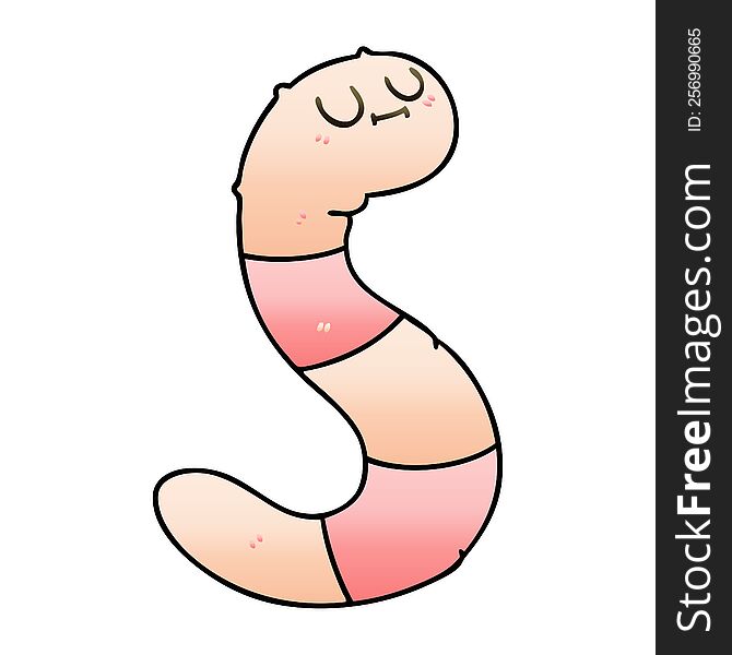 Quirky Gradient Shaded Cartoon Worm