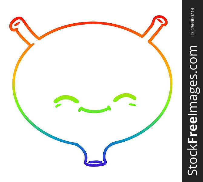 Rainbow Gradient Line Drawing Cartoon Bladder