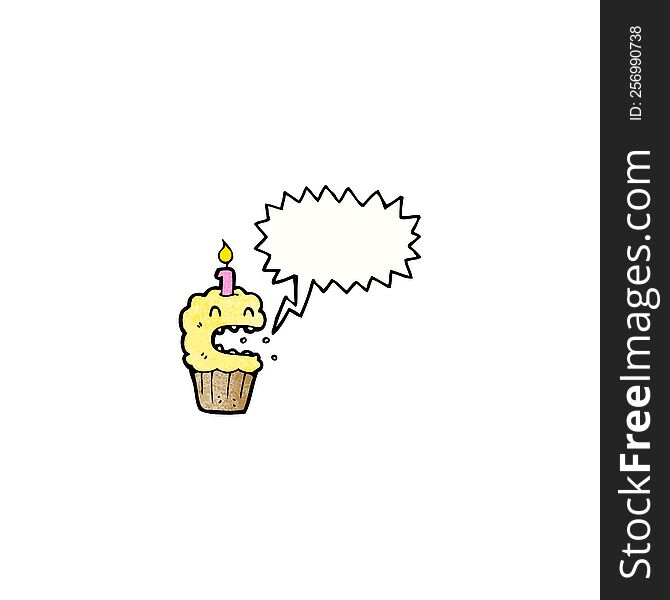 Shouting Cupcake Cartoon