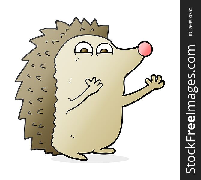 freehand drawn cartoon cute hedgehog