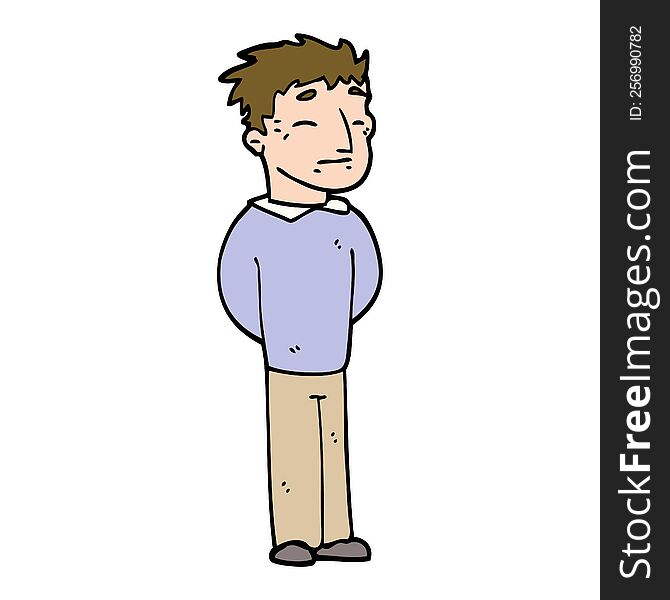 hand drawn doodle style cartoon man standing