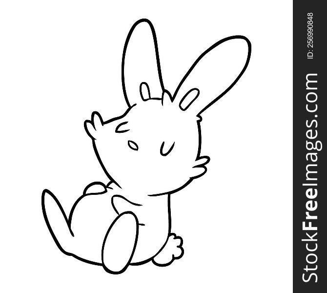 cute line drawing of a rabbit sleeping. cute line drawing of a rabbit sleeping