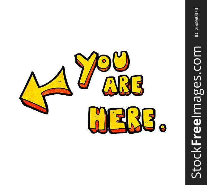 Cartoon You Are Here Sign