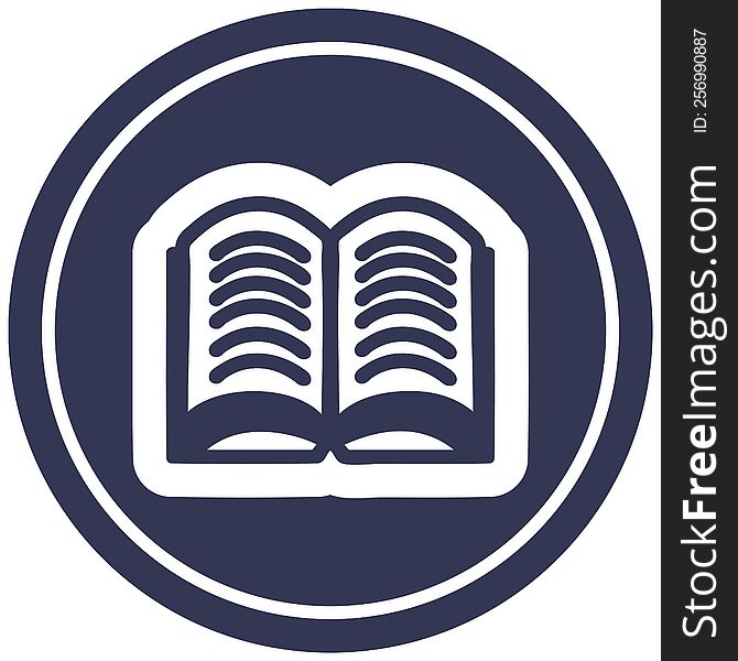 Open Book Circular Icon