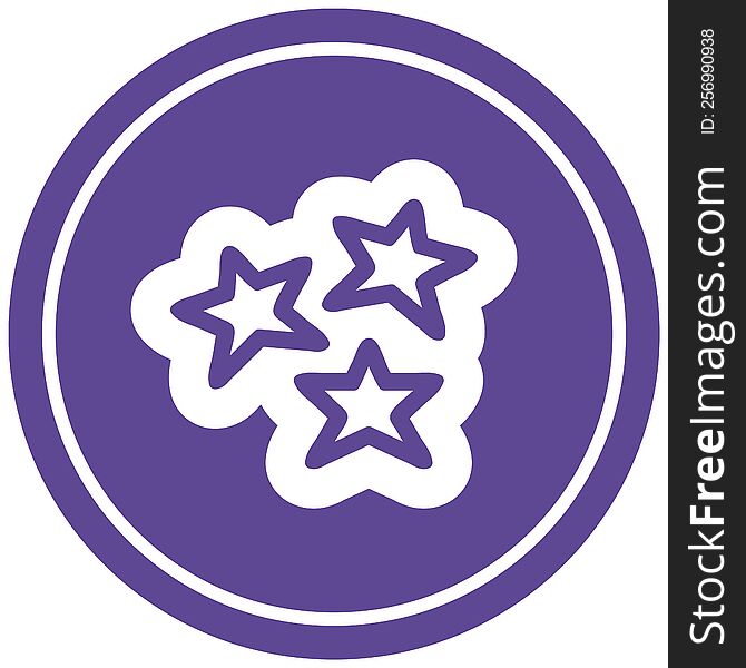 star shapes circular icon symbol