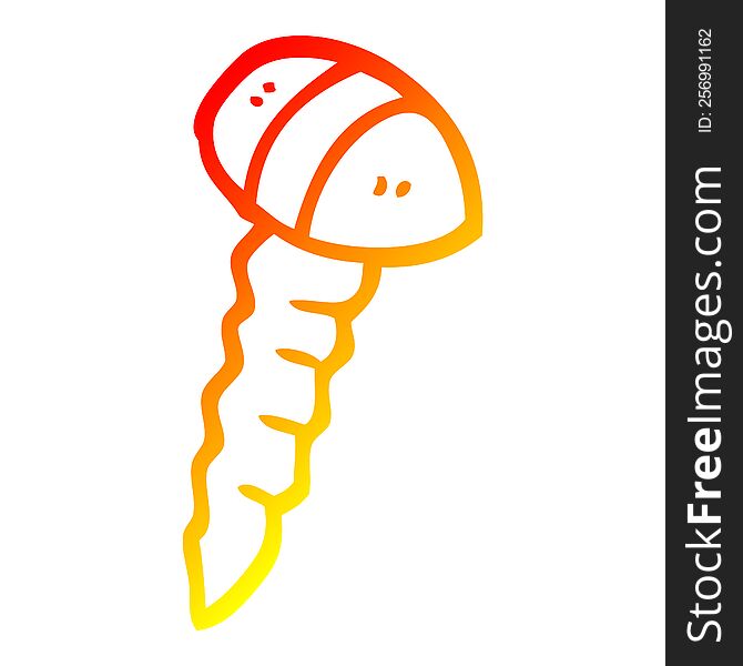 warm gradient line drawing of a cartoon screw