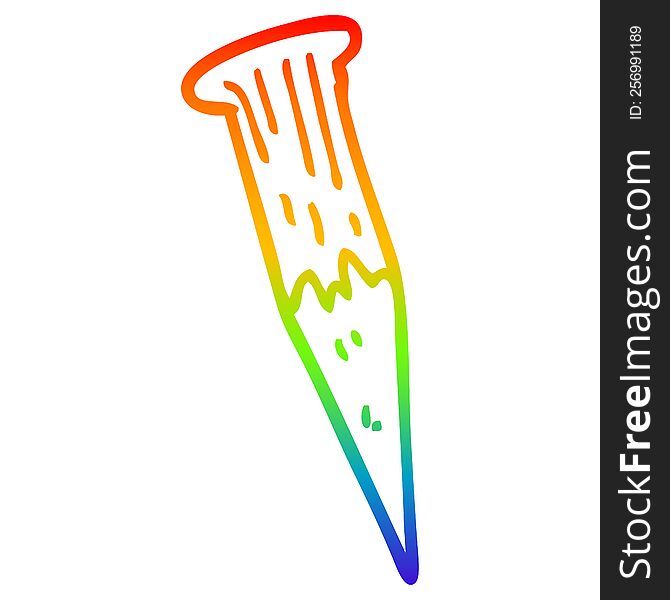 rainbow gradient line drawing of a cartoon wooden stake