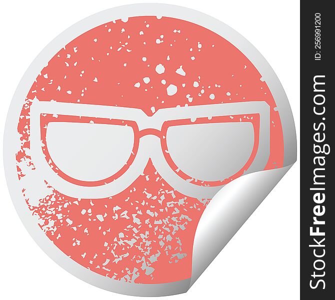 Spectacles Graphic Distressed Sticker