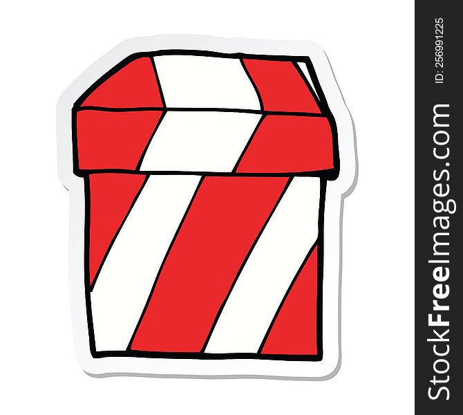 sticker of a cartoon gift box