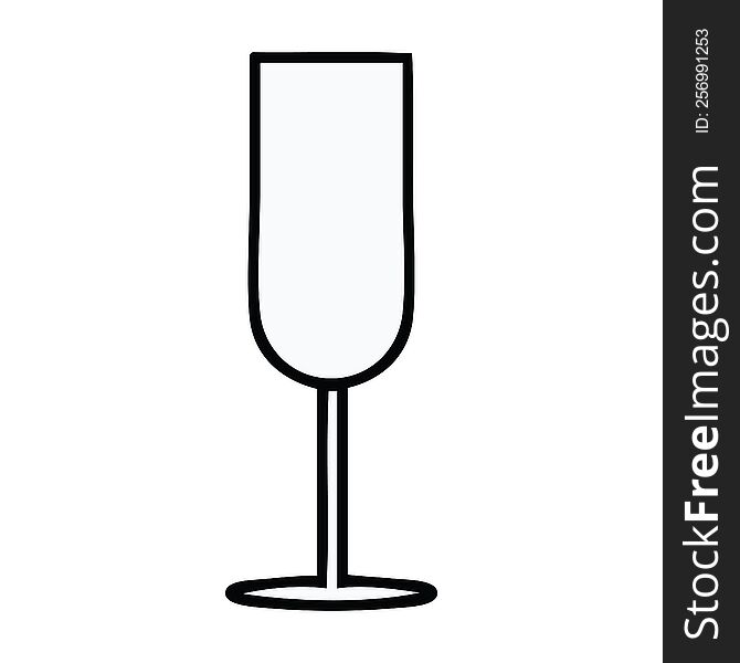 cute cartoon of a champagne flute. cute cartoon of a champagne flute