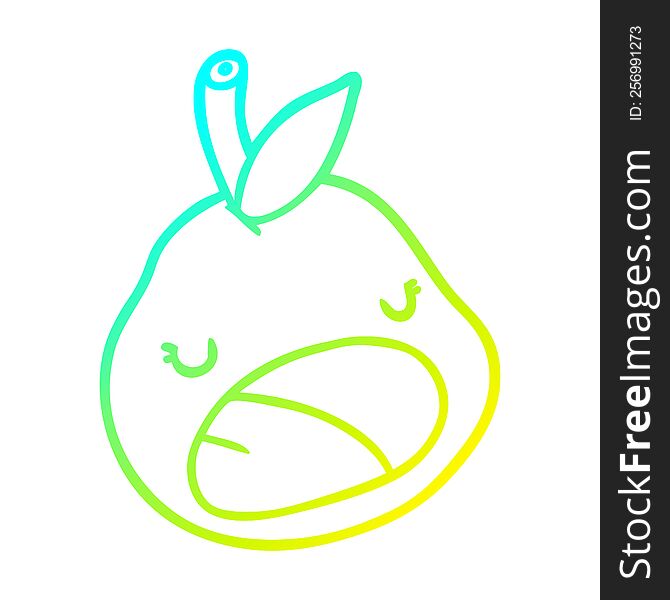 Cold Gradient Line Drawing Cute Pear