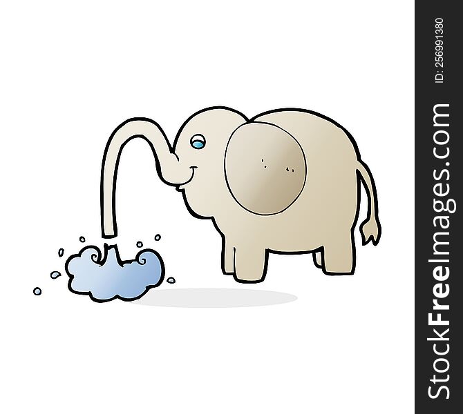 cartoon elephant squirting water