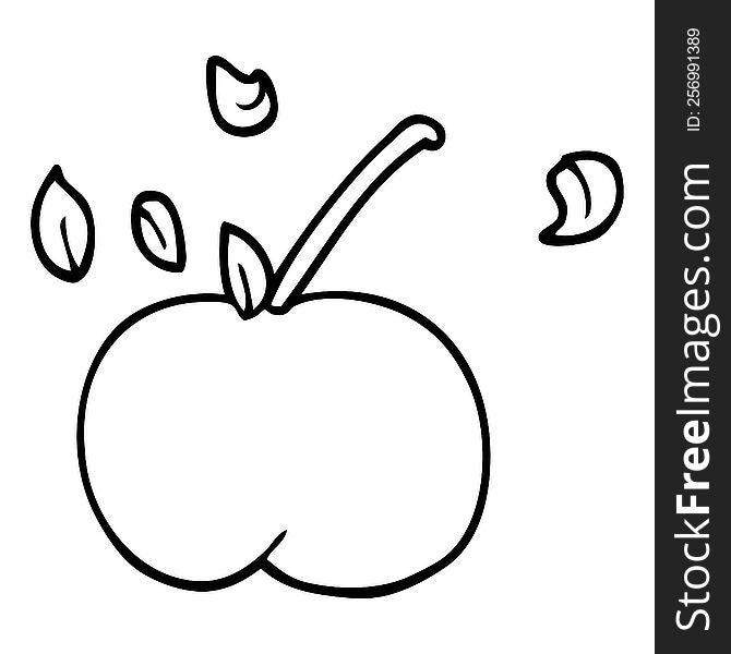line drawing cartoon juicy apple