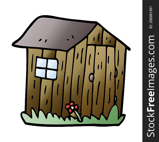 cartoon doodle wood shed