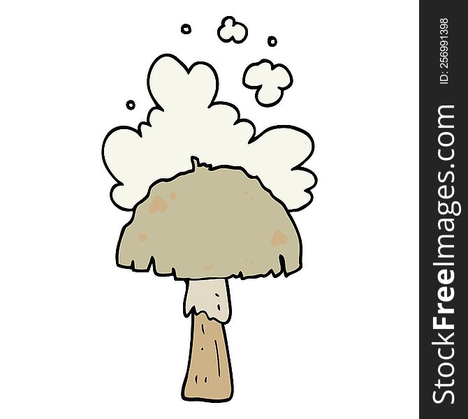 Cartoon Mushroom With Spore Cloud