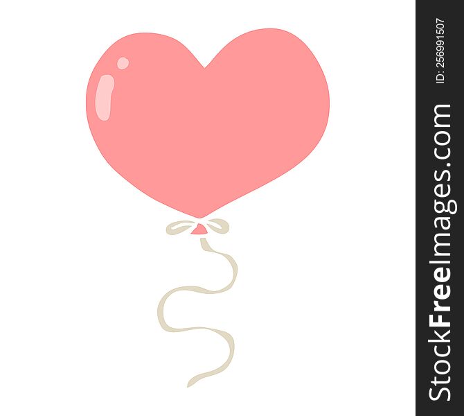 flat color style cartoon love heart balloon