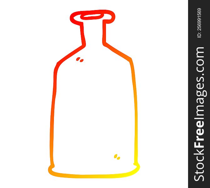 warm gradient line drawing of a cartoon green bottle