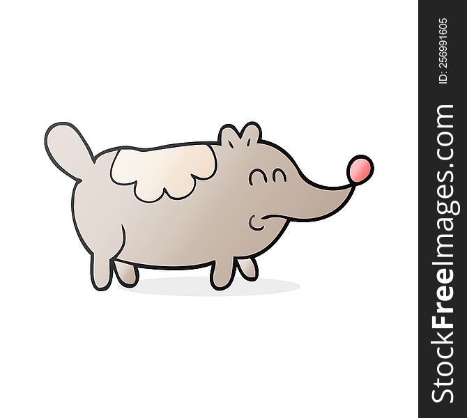 freehand drawn cartoon small fat dog
