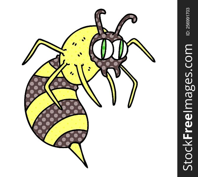 comic book style quirky cartoon wasp. comic book style quirky cartoon wasp