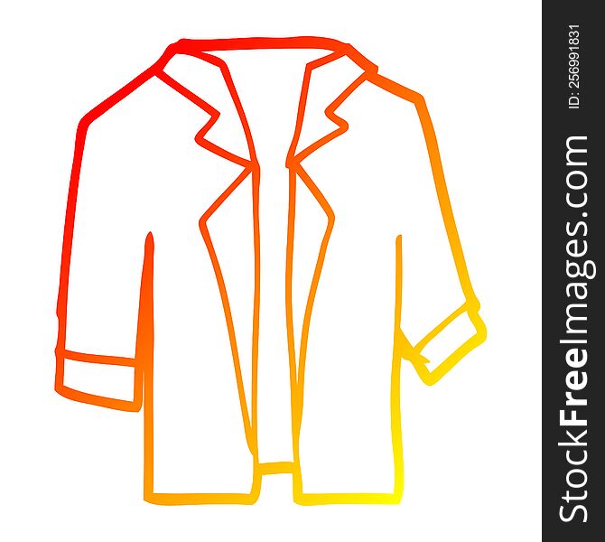 warm gradient line drawing of a cartoon suit shirt