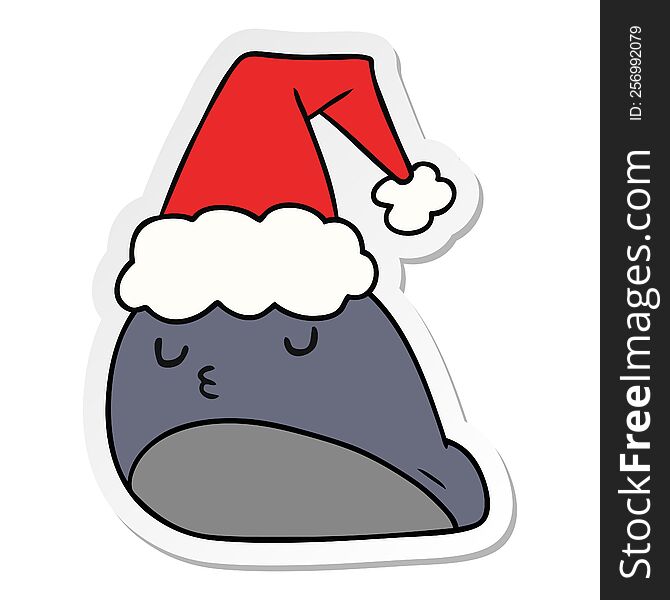 Christmas Sticker Cartoon Of Kawaii Slug