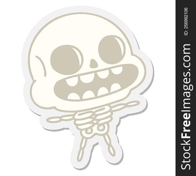 happy halloween skeleton sticker