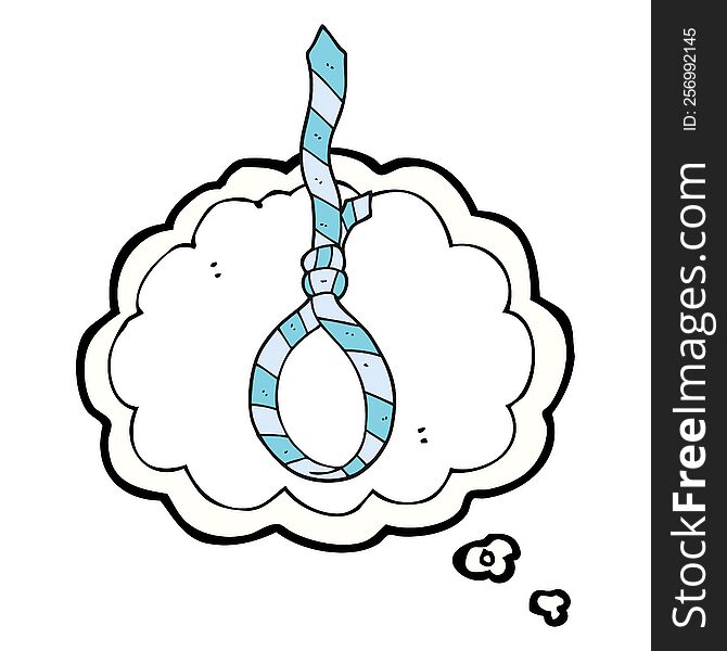 freehand drawn thought bubble cartoon work tie noose