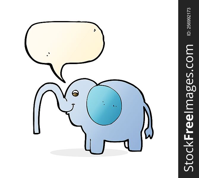 cartoon elephant squirting water with speech bubble