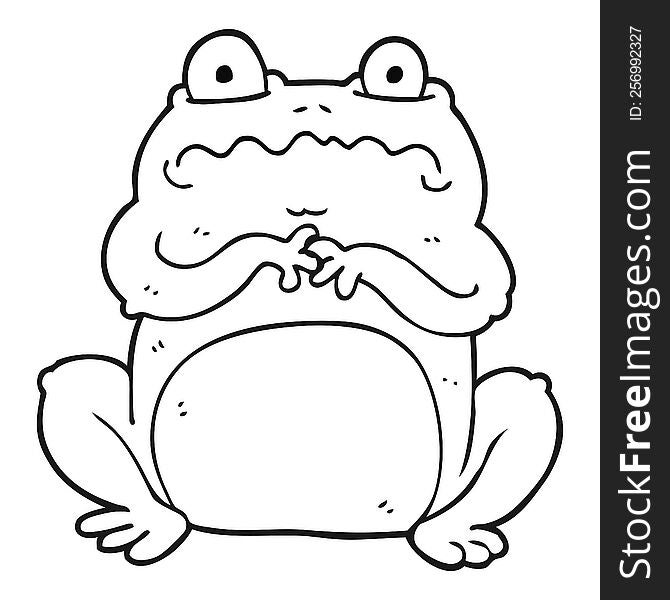 Black And White Cartoon Funny Frog