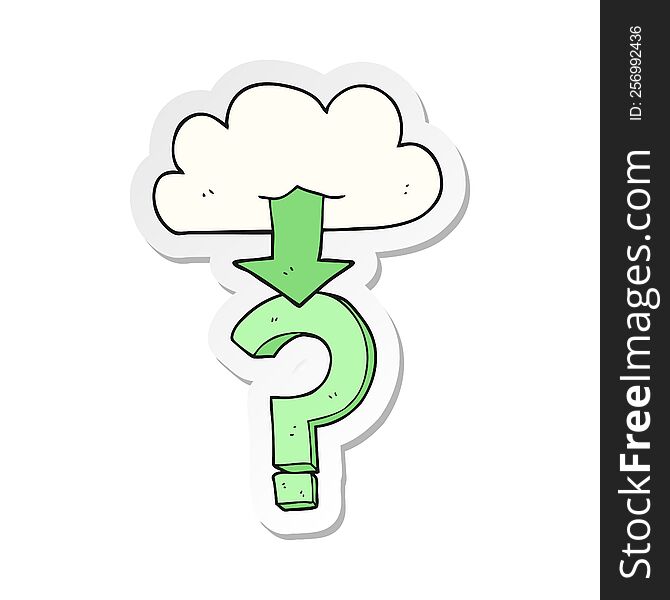 sticker of a cartoon download from the cloud