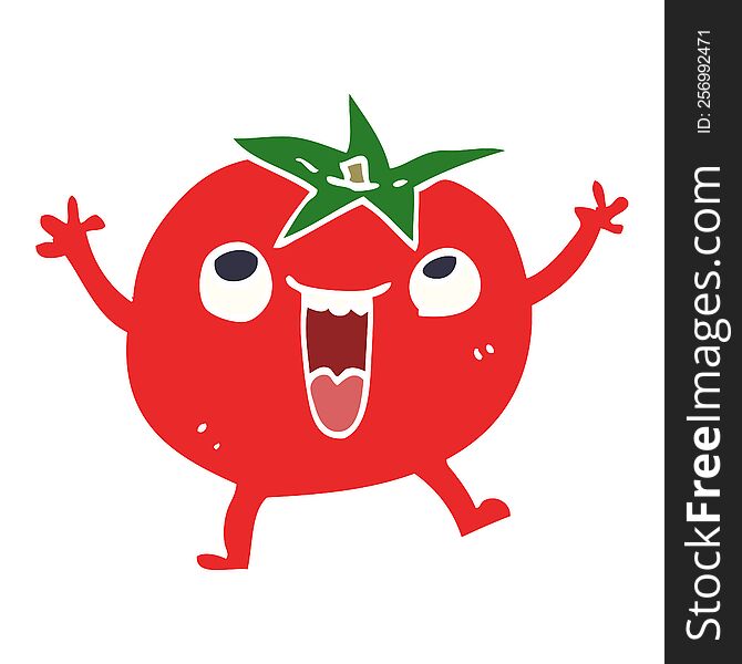 Cartoon Doodle Happy Tomato