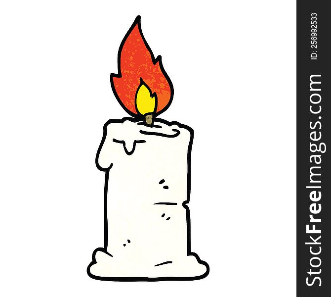 cartoon doodle lit candle