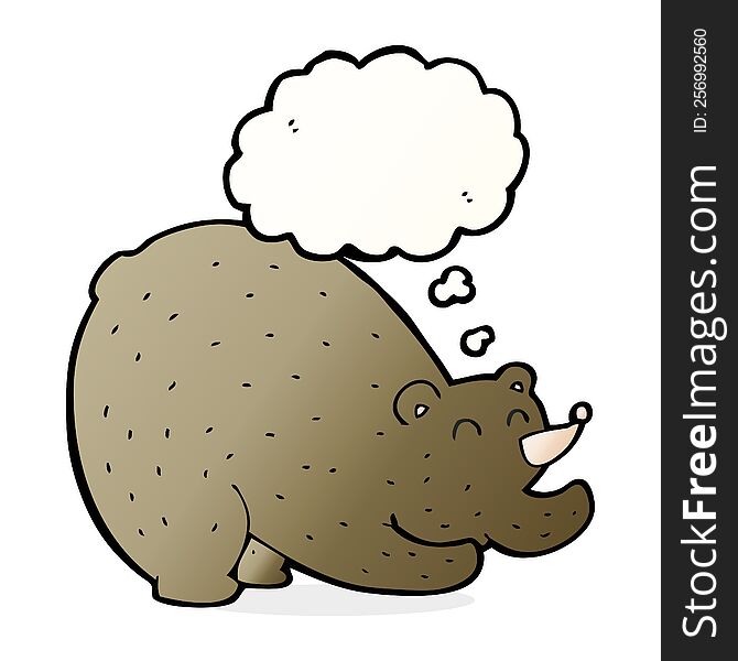 cartoon stretching bear with thought bubble