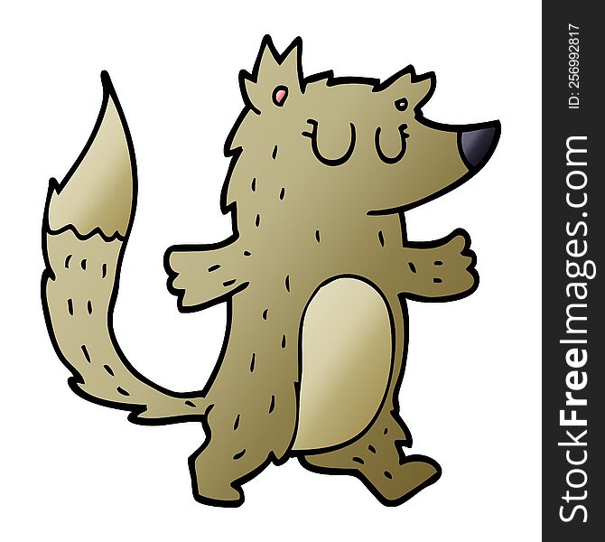 cartoon doodle wolf