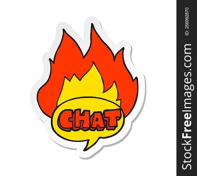 sticker of a cartoon chat symbol