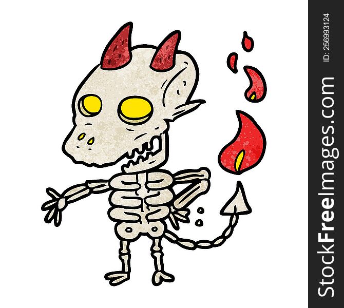 cartoon spooky skeleton demon. cartoon spooky skeleton demon