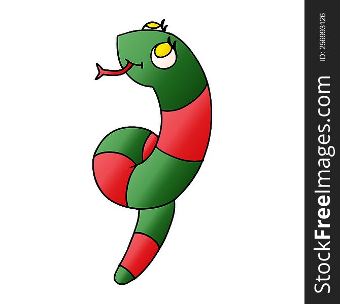 Gradient Cartoon Kawaii Of A Cute Snake