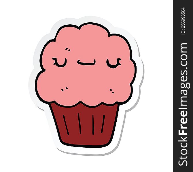 sticker of a cartoon muffin