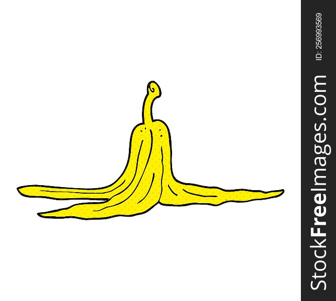 freehand drawn cartoon banana peel