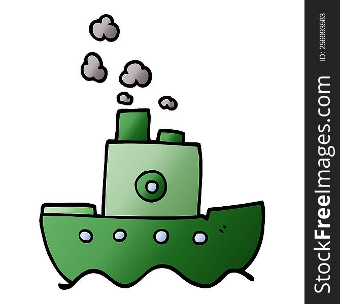 cartoon doodle ship