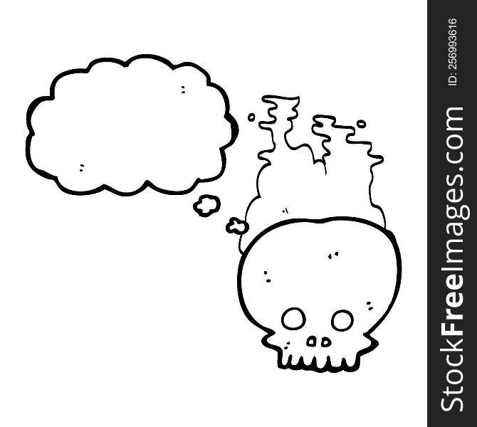Thought Bubble Cartoon Steaming Skull