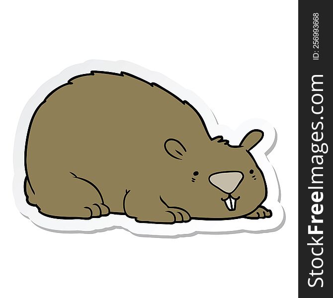 Sticker Of A Cartoon Wombat