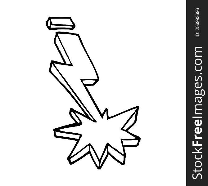 line drawing cartoon thunder bolt