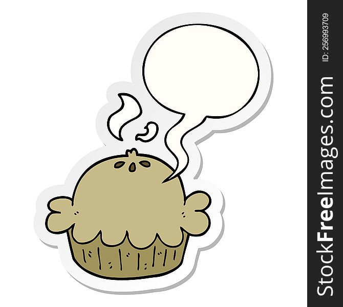 Cartoon Pie And Speech Bubble Sticker