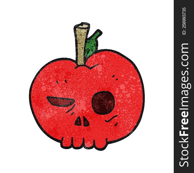 freehand textured cartoon poison apple