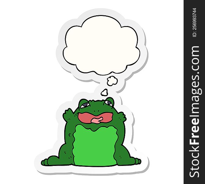 Cartoon Toad And Thought Bubble As A Printed Sticker